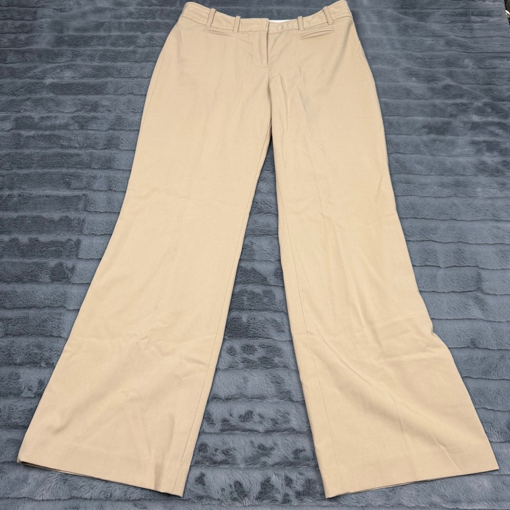 Ann Taylor LOFT Petites Khaki Dress Pants Tan Wide Leg Trousers 4P 13574